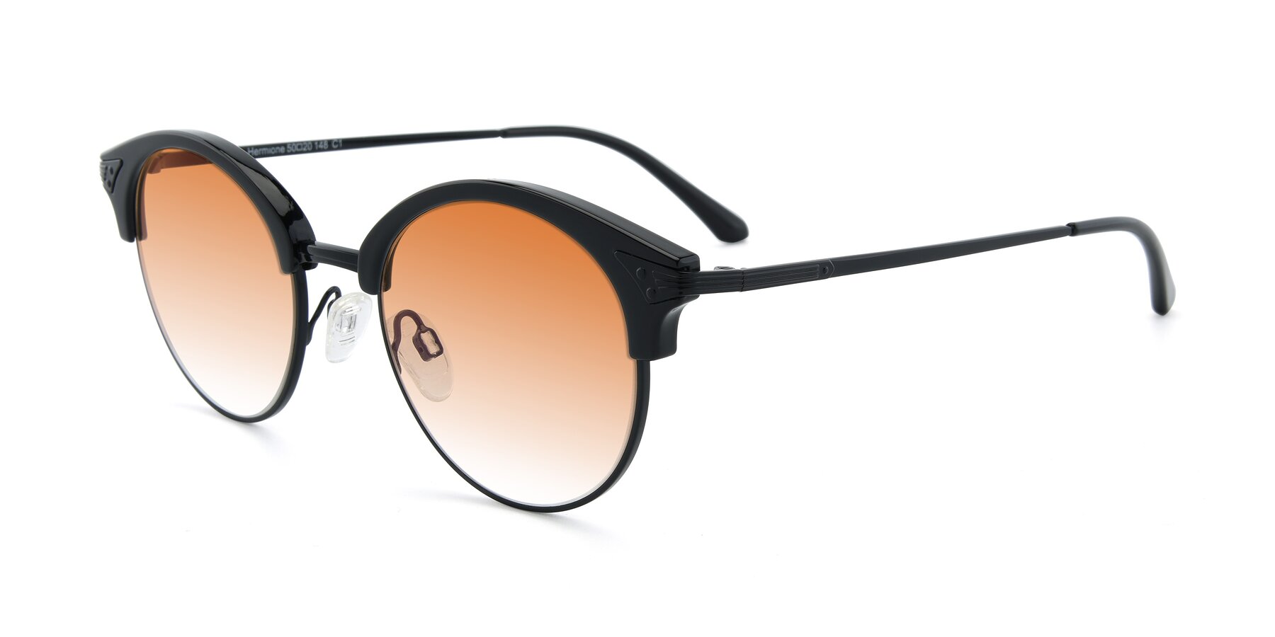 Angle of Hermione in Black with Orange Gradient Lenses