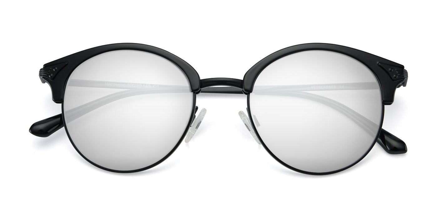 Hermione - Black Flash Mirrored Sunglasses