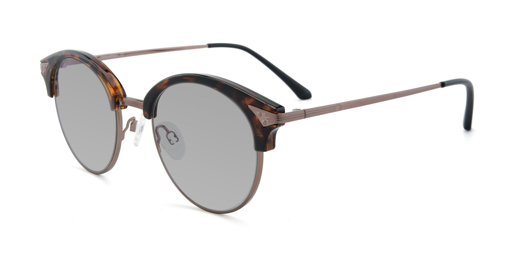 Angle of Hermione in Tortoise-Brown with Light Gray Tinted Lenses