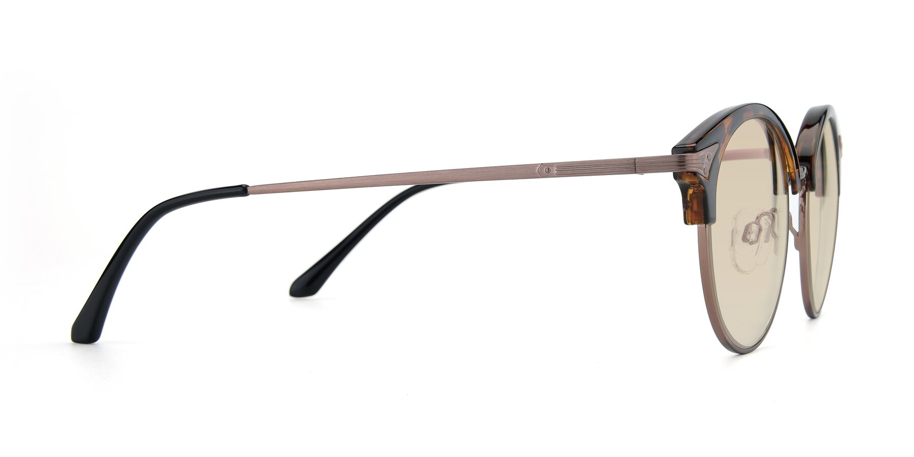 Side of Hermione in Tortoise-Brown with Light Brown Tinted Lenses