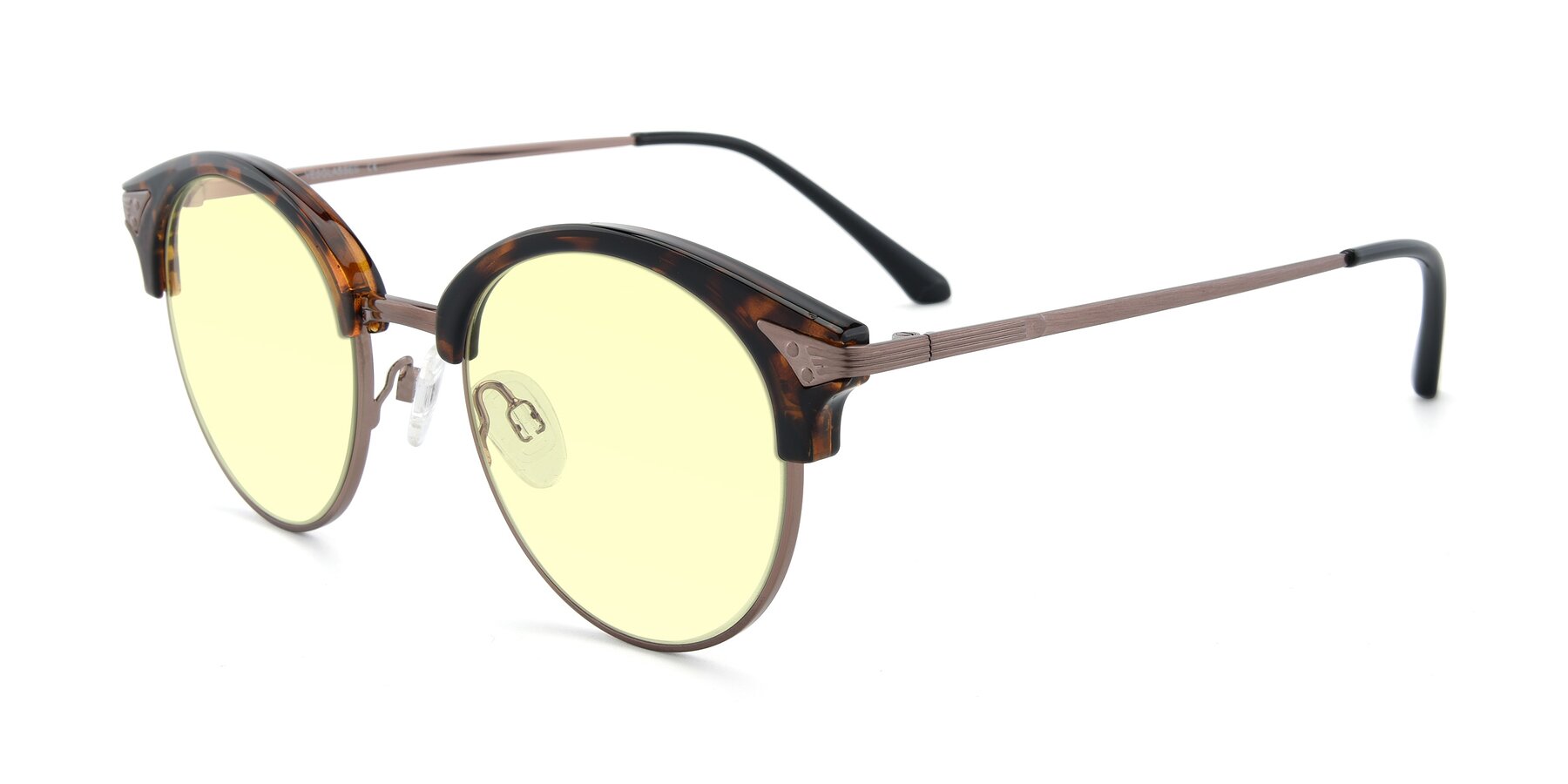 Angle of Hermione in Tortoise-Brown with Light Yellow Tinted Lenses