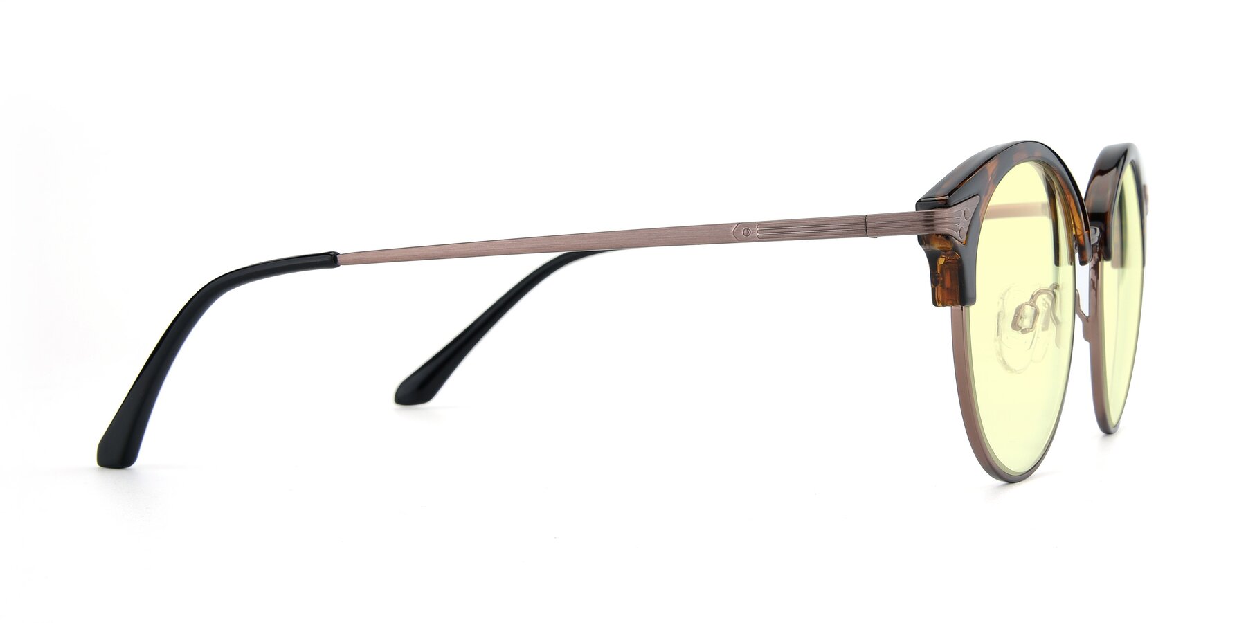Side of Hermione in Tortoise-Brown with Light Yellow Tinted Lenses