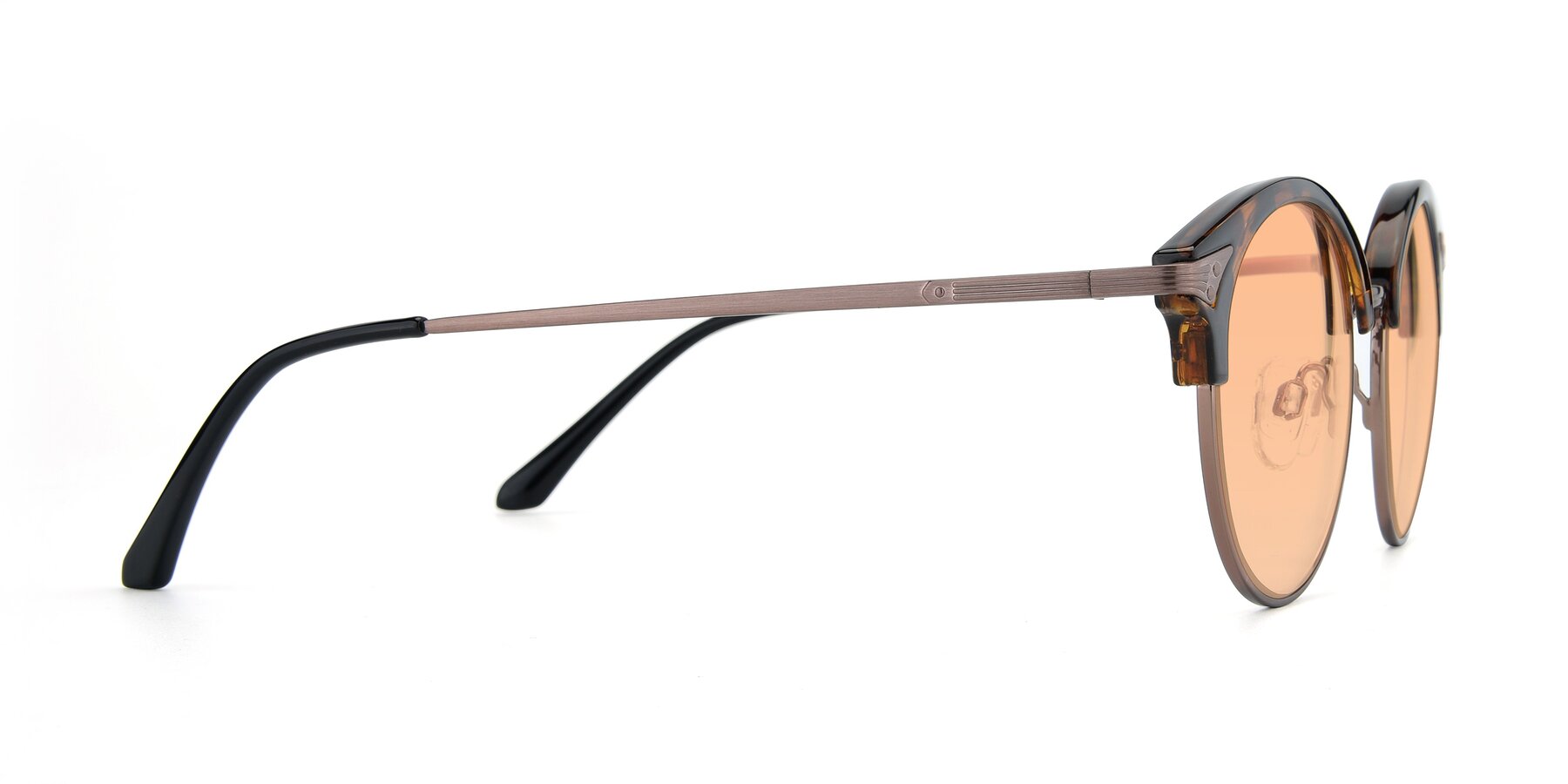 Side of Hermione in Tortoise-Brown with Light Orange Tinted Lenses