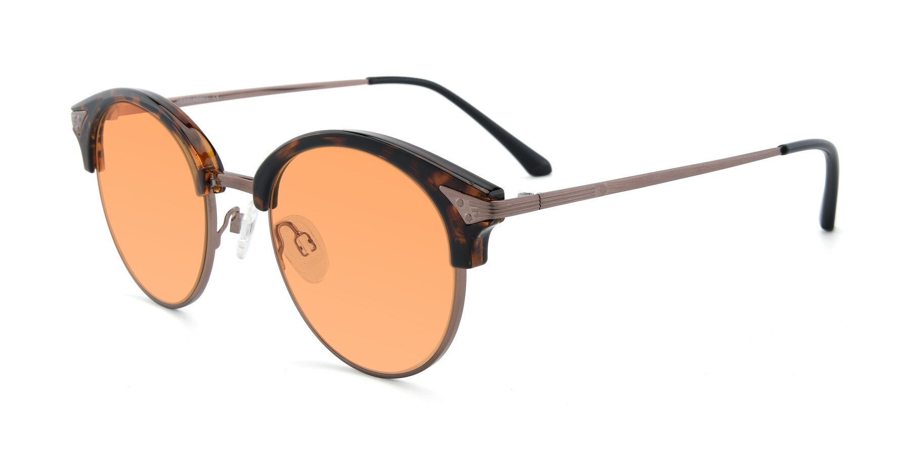 Angle of Hermione in Tortoise-Brown with Medium Orange Tinted Lenses