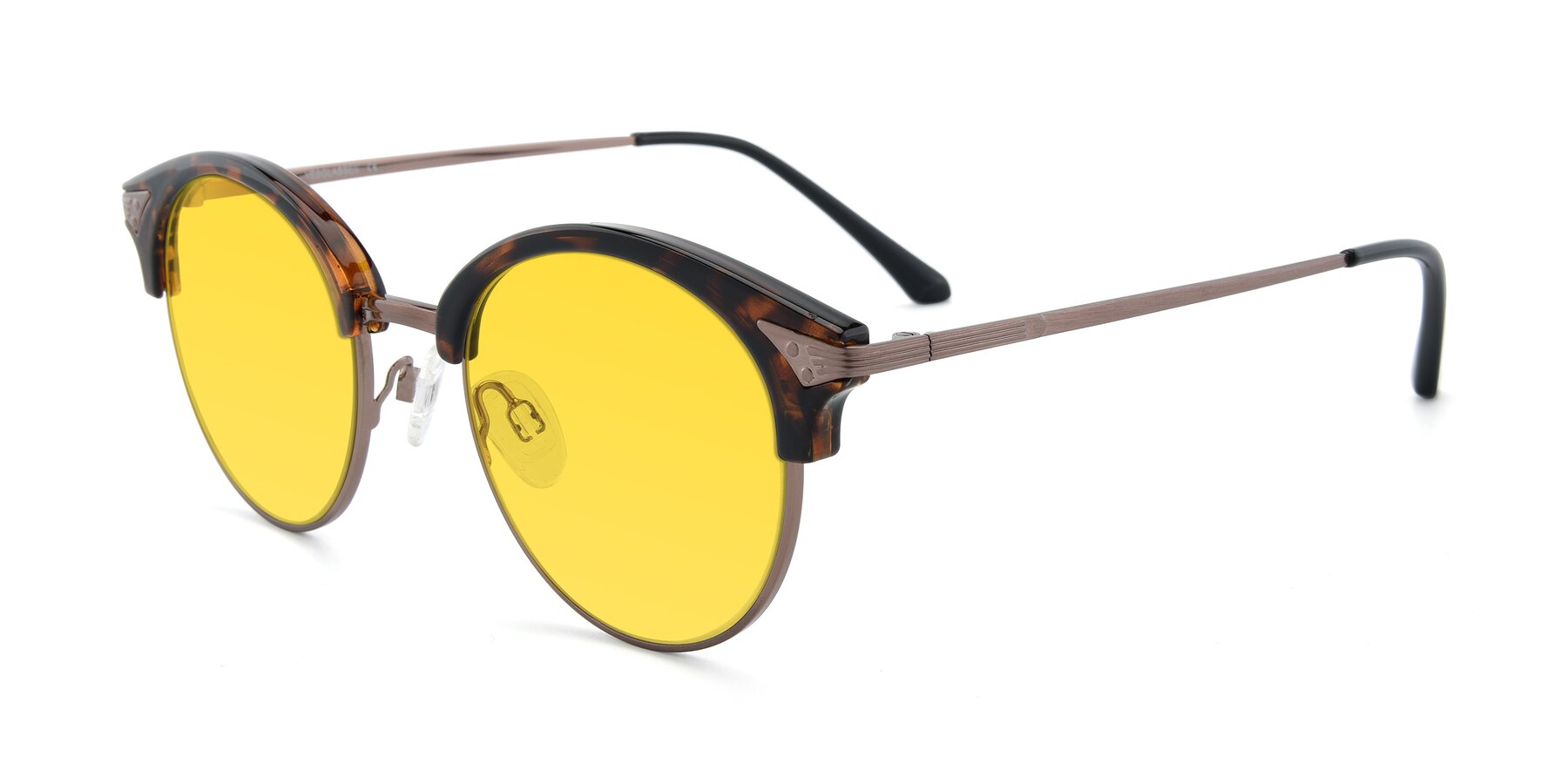 Angle of Hermione in Tortoise-Brown with Yellow Tinted Lenses