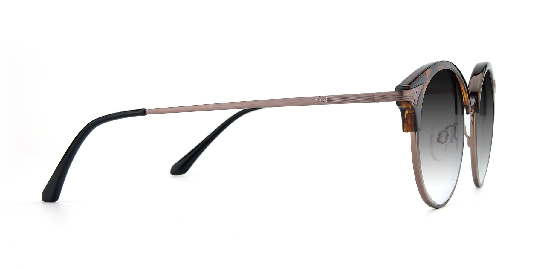 Side of Hermione in Tortoise-Brown with Gray Gradient Lenses