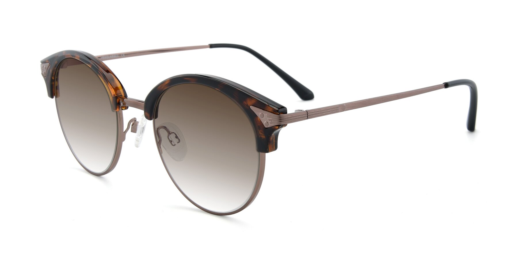 Angle of Hermione in Tortoise-Brown with Brown Gradient Lenses