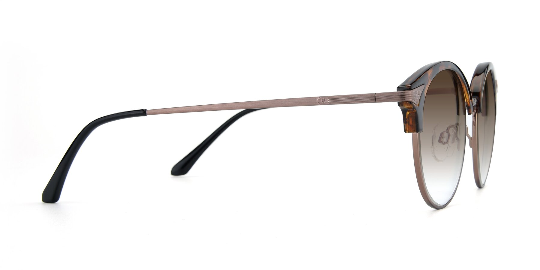 Side of Hermione in Tortoise-Brown with Brown Gradient Lenses