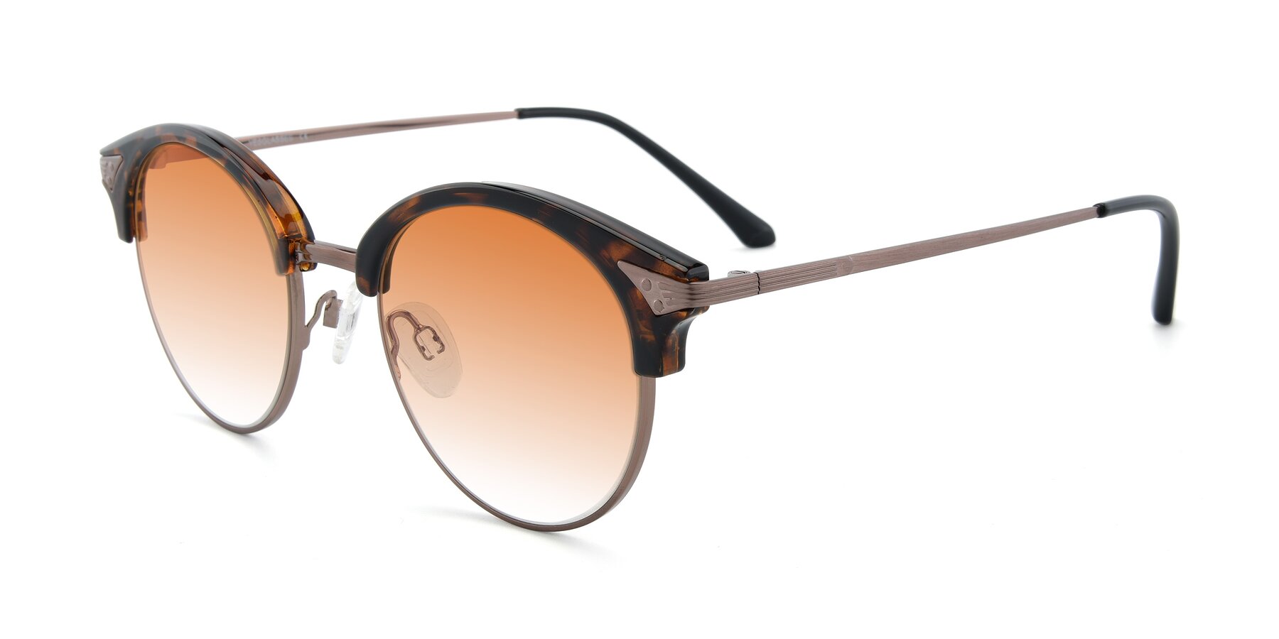 Angle of Hermione in Tortoise-Brown with Orange Gradient Lenses