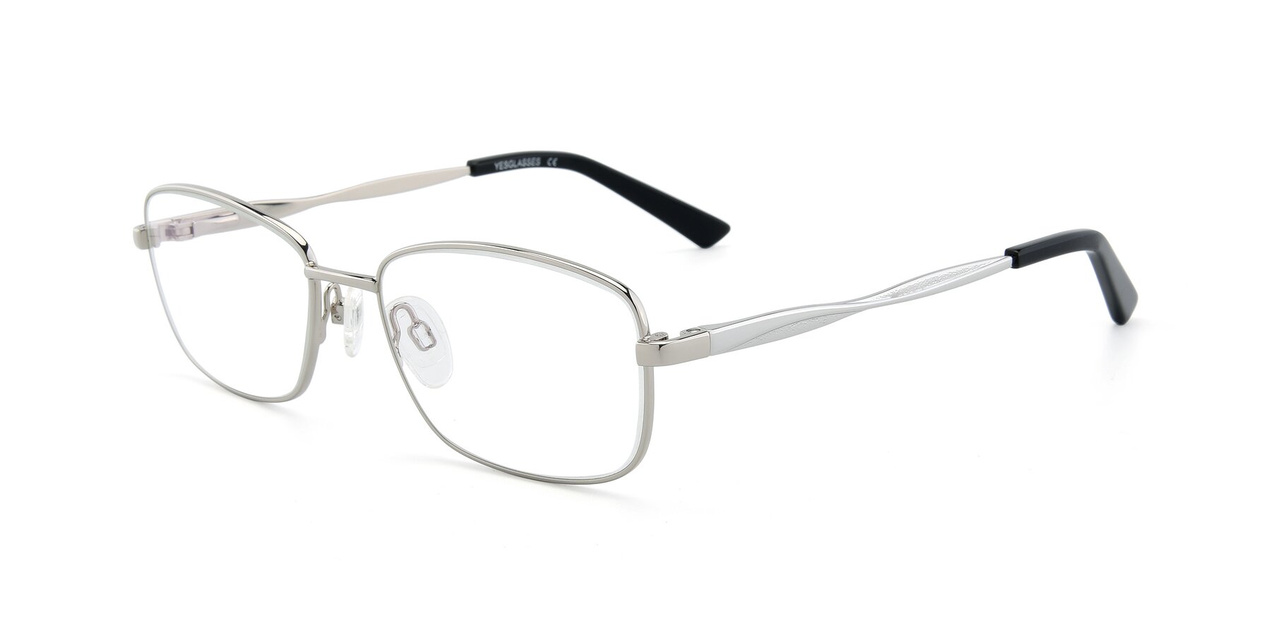 Angle of Brilliance in Silver with Clear Reading Eyeglass Lenses
