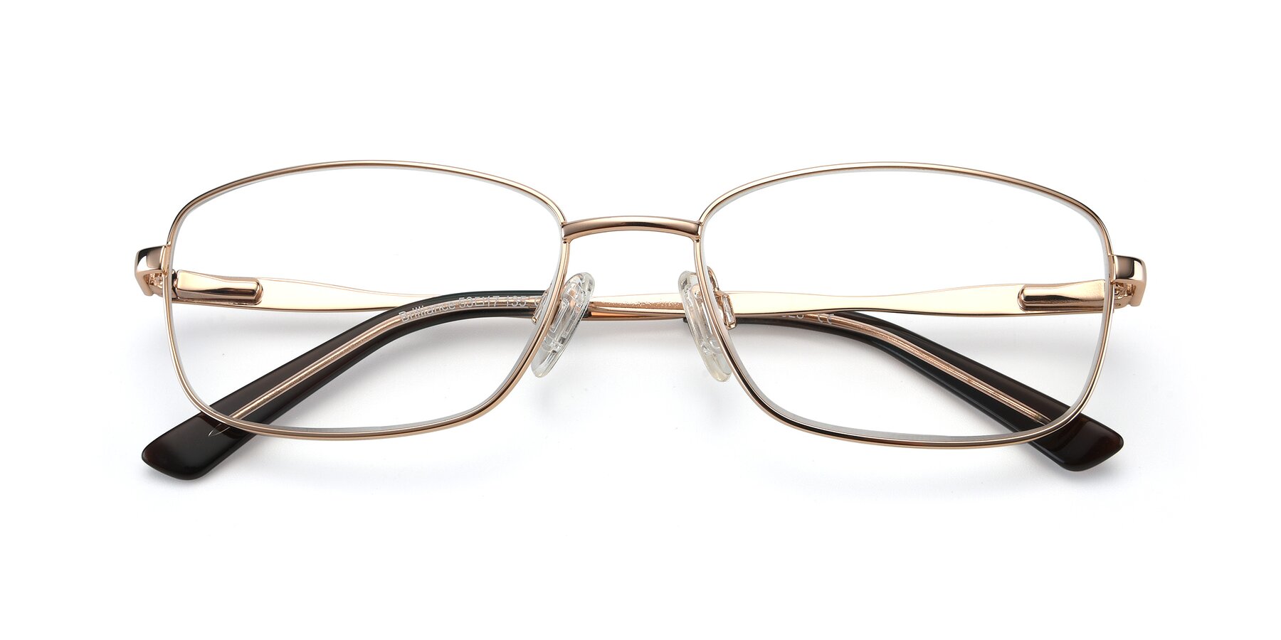 Folded Front of Brilliance in Gold with Clear Reading Eyeglass Lenses