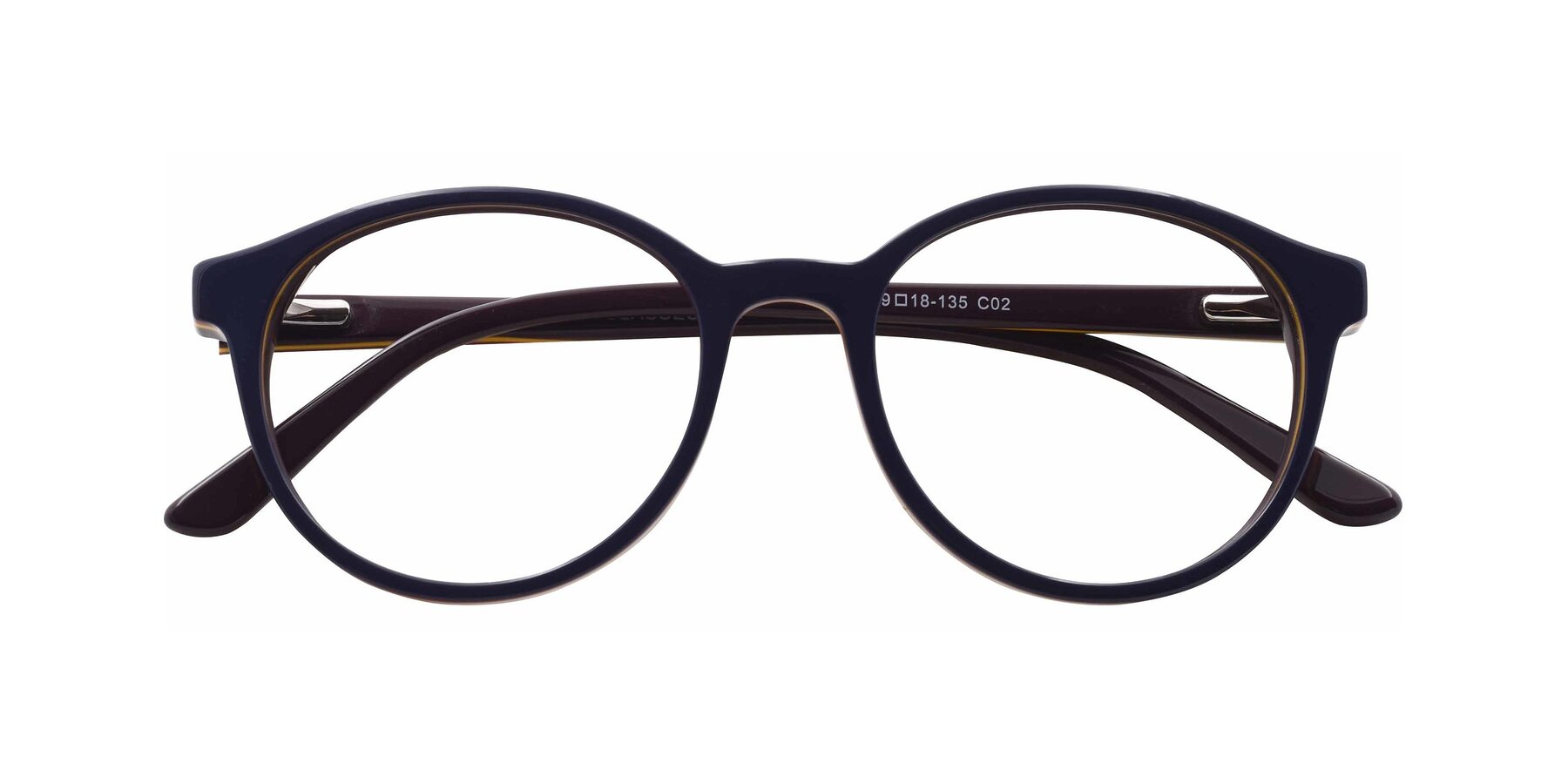 Folded Front of 6195 in Navy with Clear Reading Eyeglass Lenses