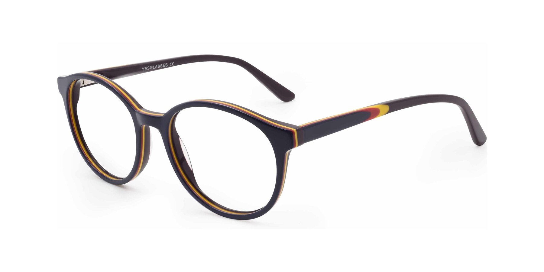 Angle of 6195 in Navy with Clear Reading Eyeglass Lenses