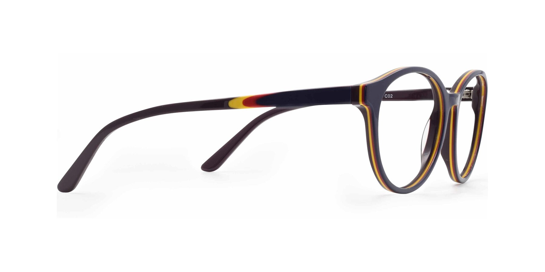 Side of 6195 in Navy with Clear Reading Eyeglass Lenses
