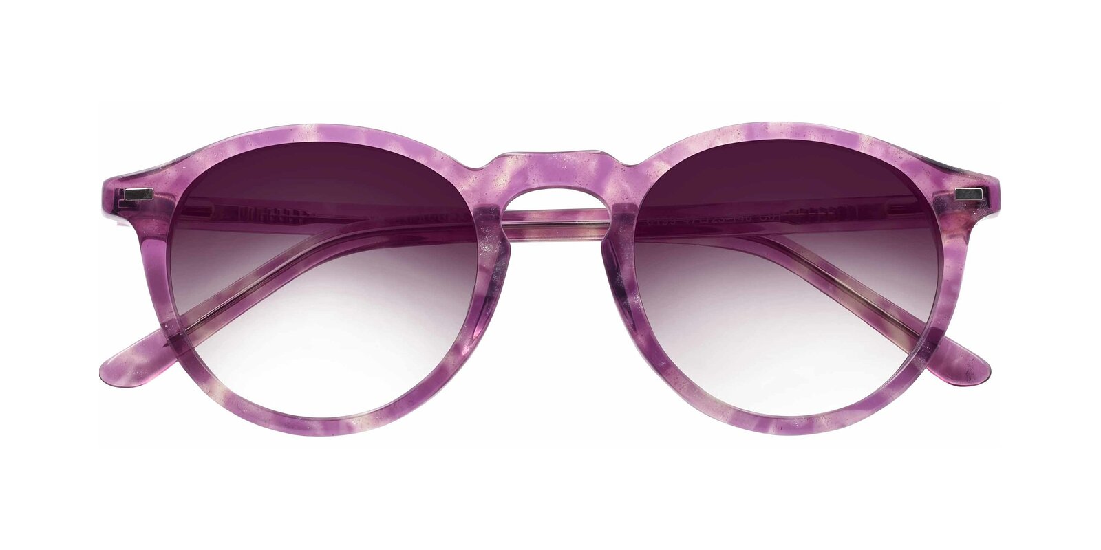 Translucent Purple Geek Chic Acetate Round Gradient Sunglasses With Purple Sunwear Lenses 6199
