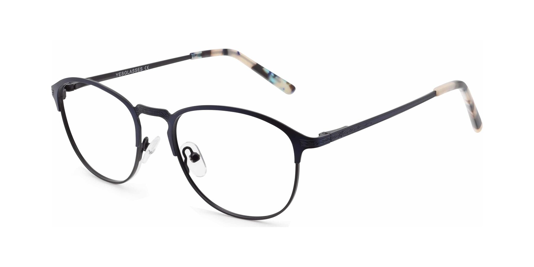 Angle of 9008 in Blue-Black with Clear Eyeglass Lenses
