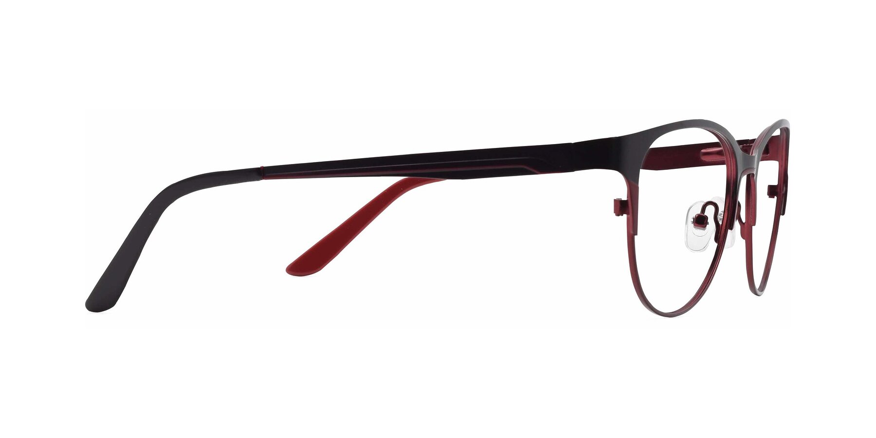 Side of 9025 in Black-Wine with Clear Reading Eyeglass Lenses