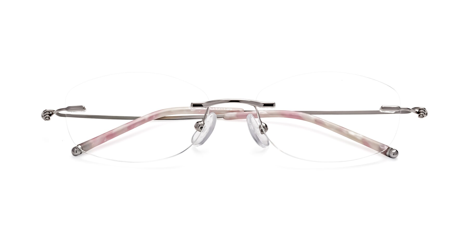 Folded Front of 8587 in Silver with Clear Eyeglass Lenses