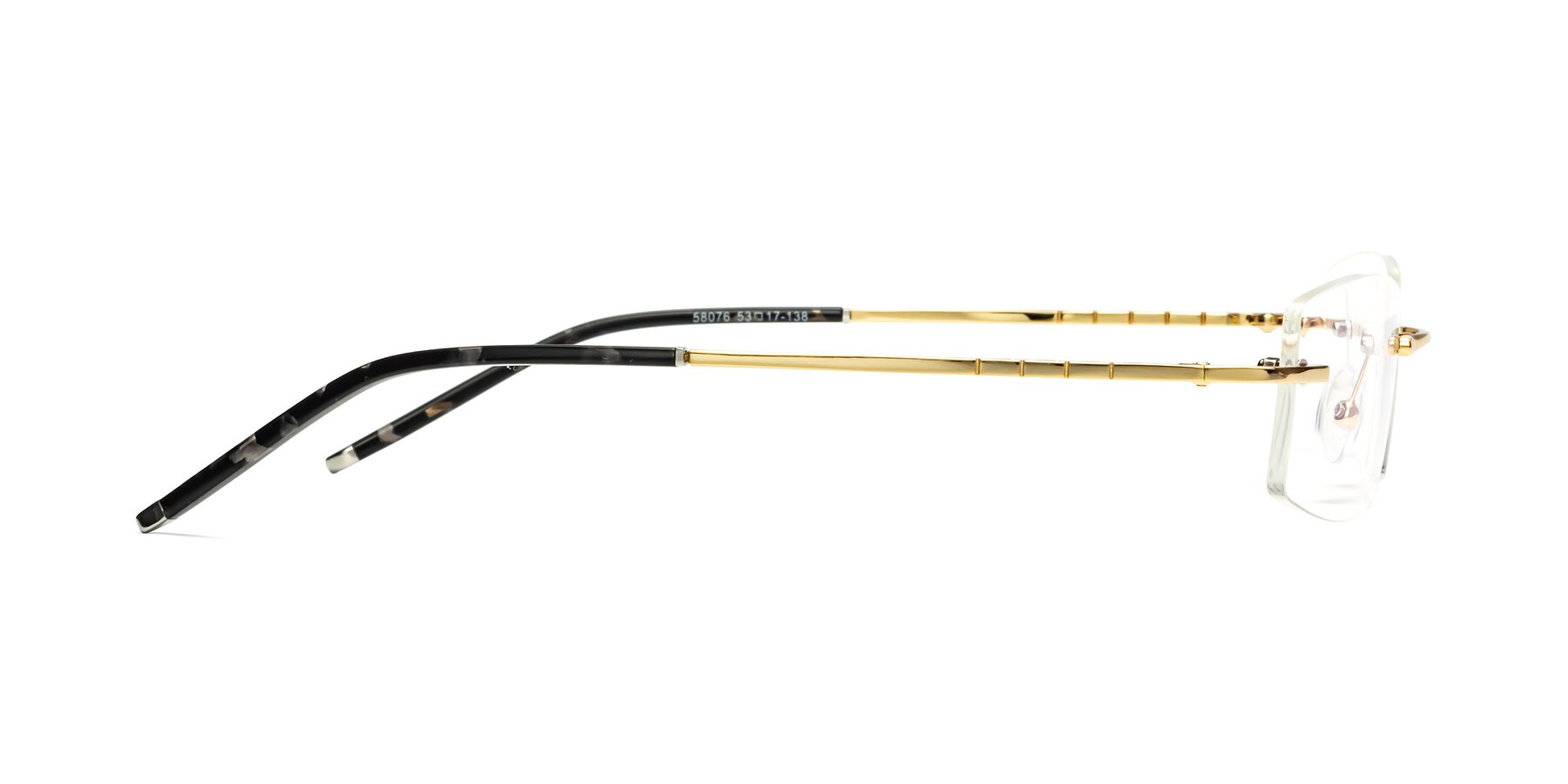 Side of 58076 in Gold with Clear Reading Eyeglass Lenses