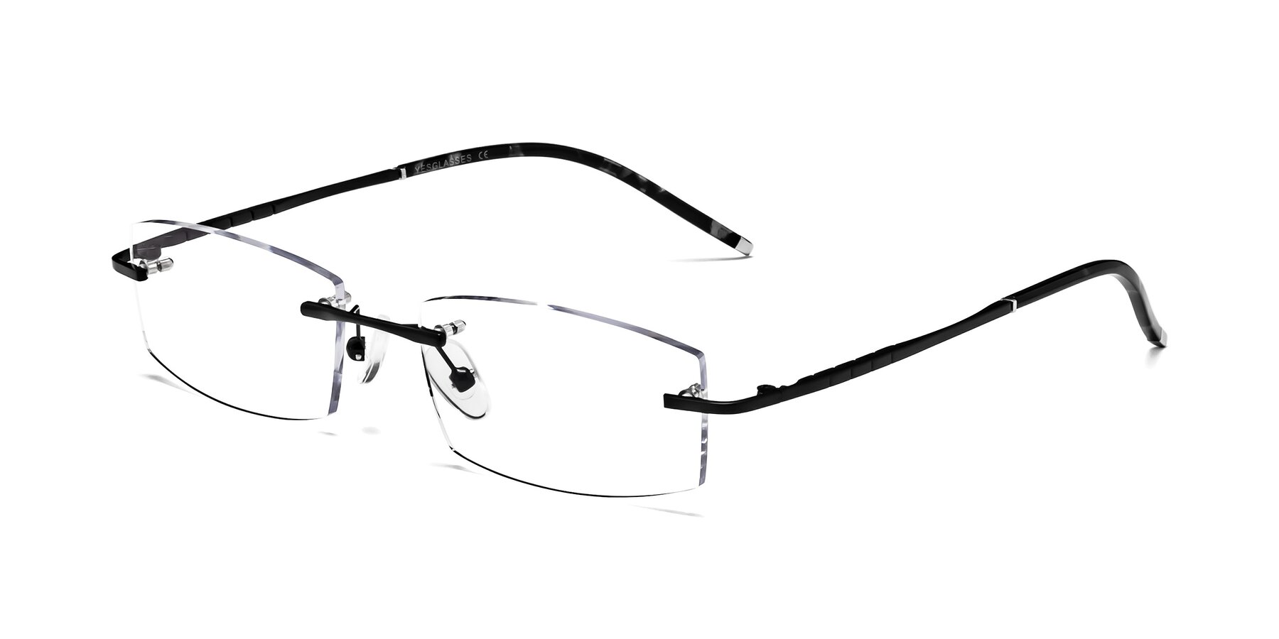 Angle of 58076 in Black with Clear Reading Eyeglass Lenses