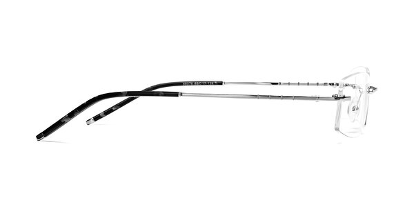Silver Metal Rectangle Rimless Eyeglasses - 58076
