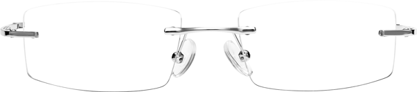 Silver Metal Rectangle Rimless Eyeglasses - 58076