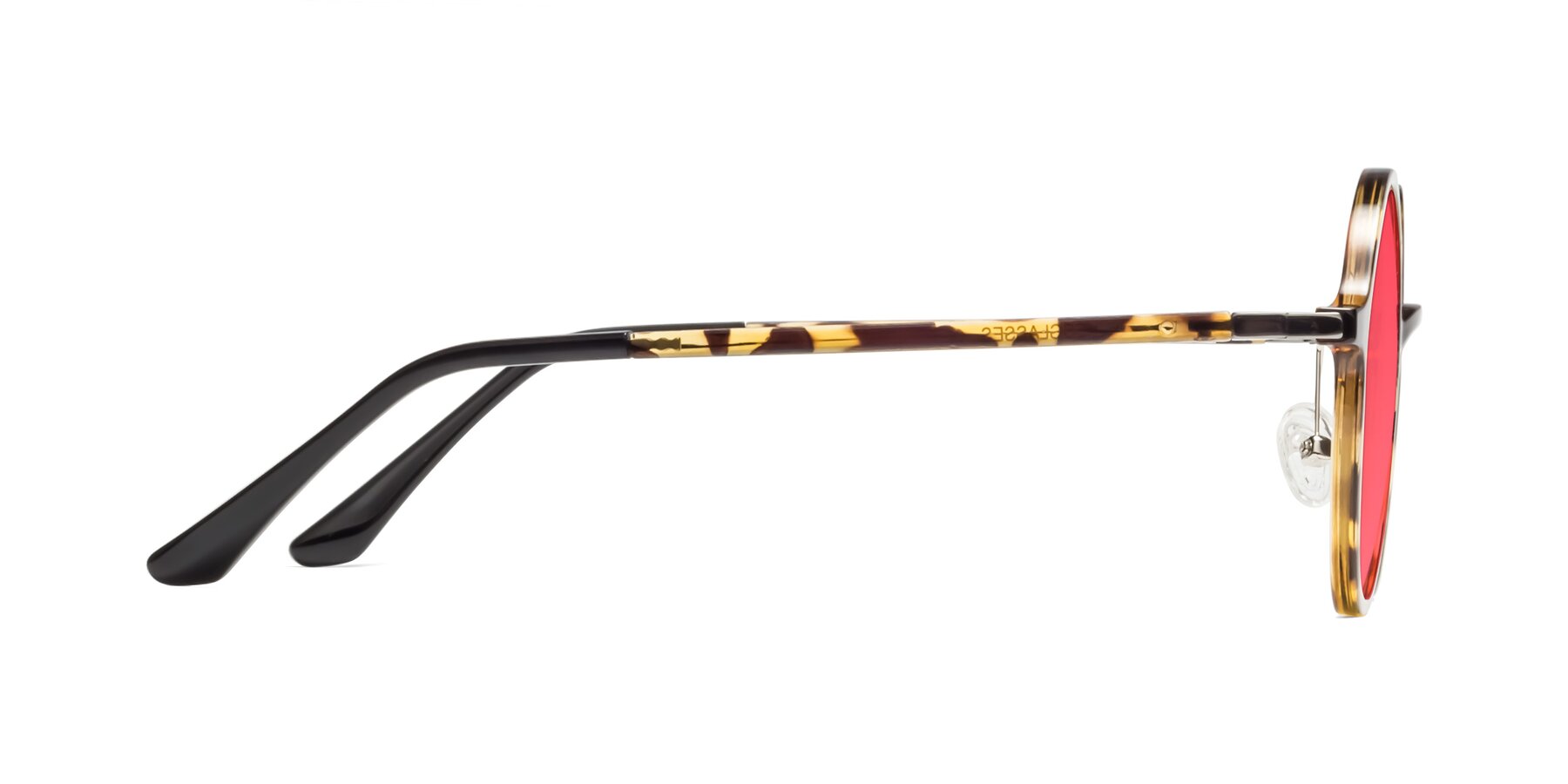 Side of Lemon in Tortoise with Red Tinted Lenses