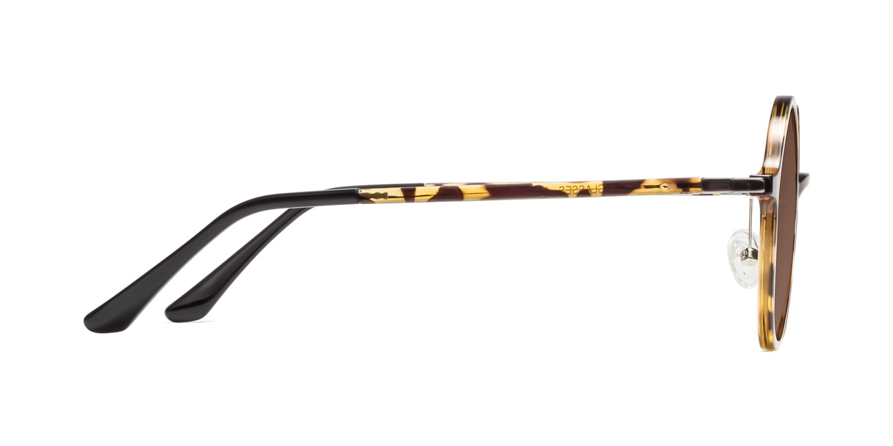 Side of Lemon in Tortoise with Brown Tinted Lenses