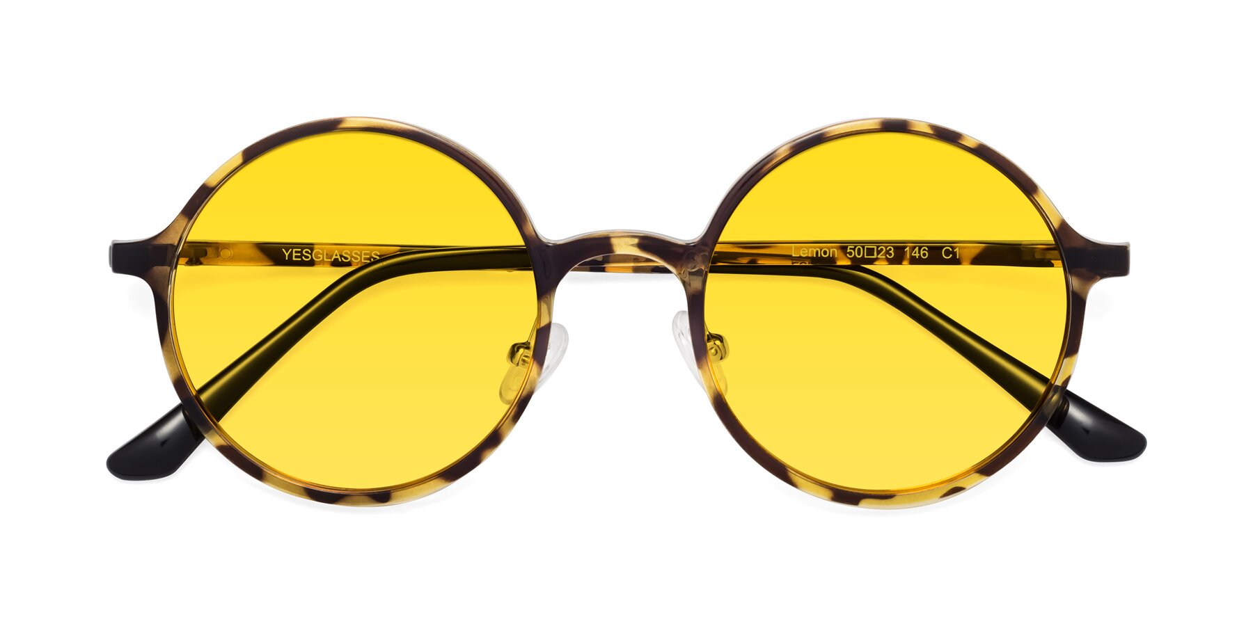 Folded Front of Lemon in Tortoise with Yellow Tinted Lenses
