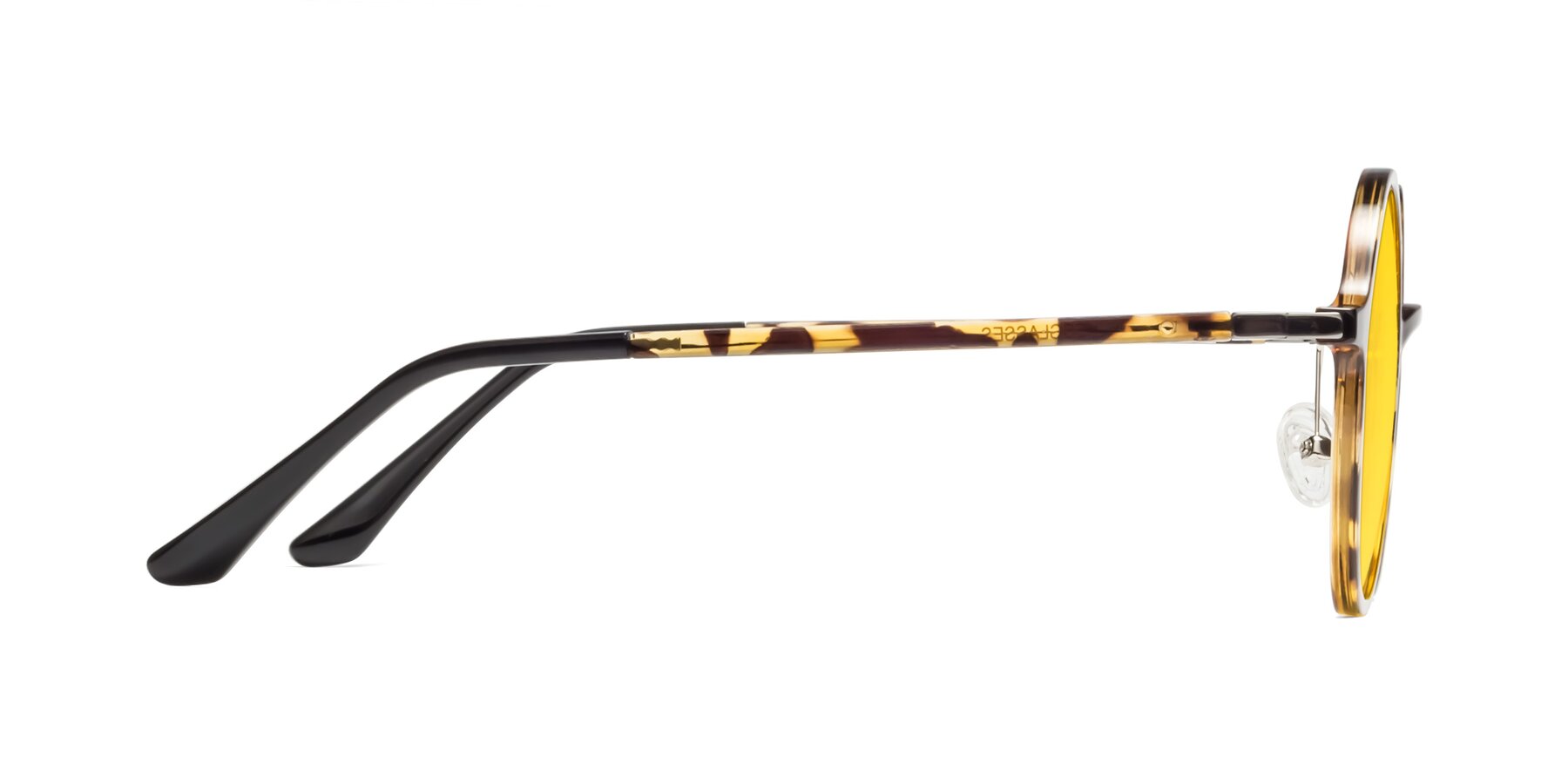 Side of Lemon in Tortoise with Yellow Tinted Lenses