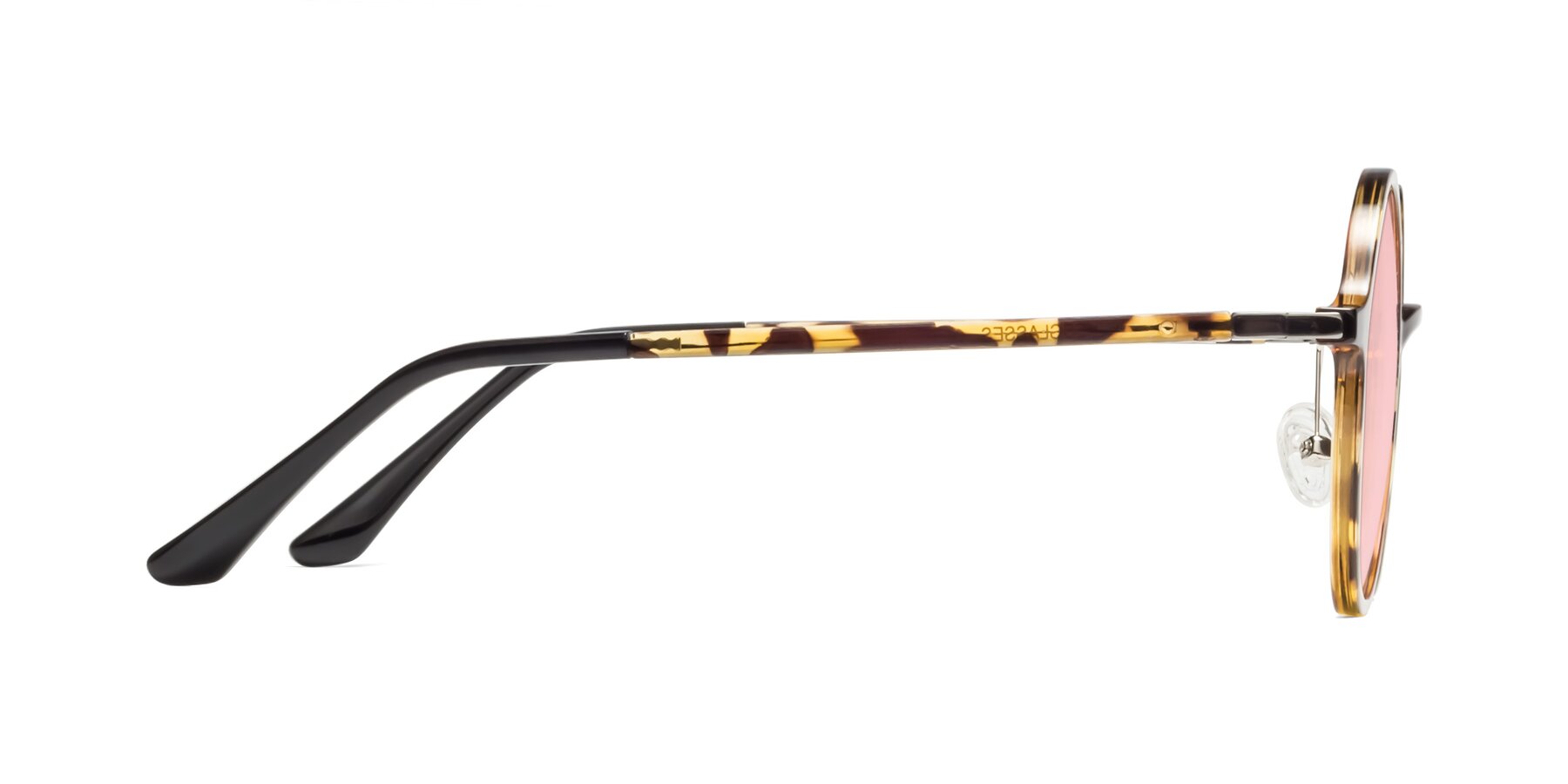 Side of Lemon in Tortoise with Light Garnet Tinted Lenses