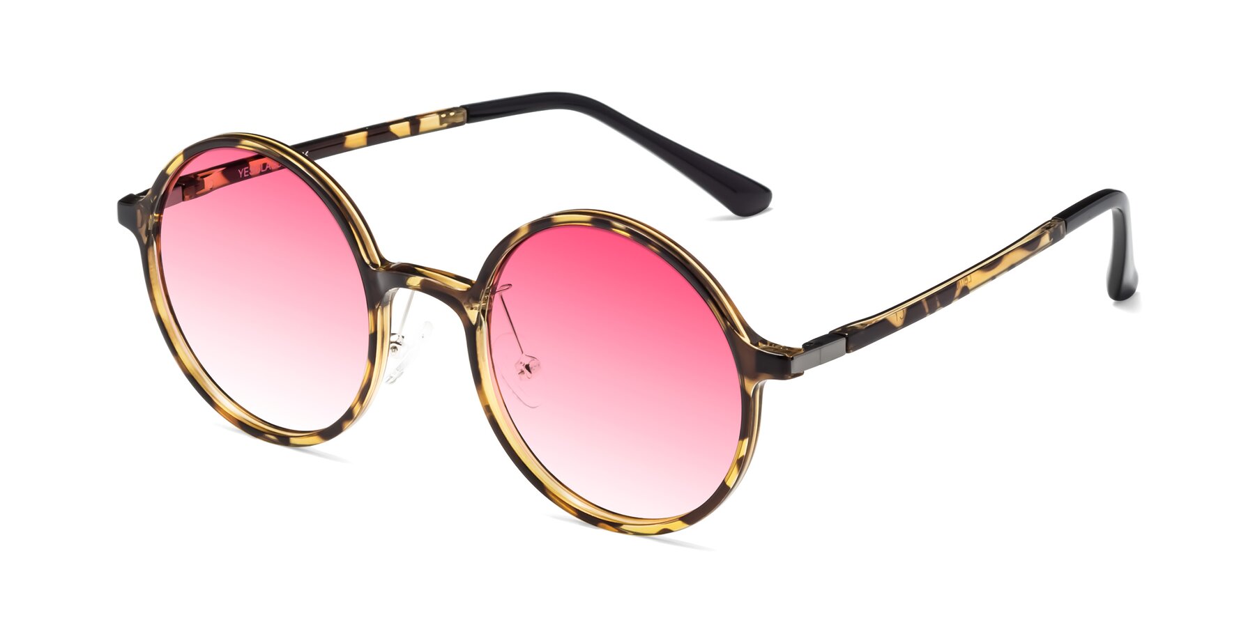 Angle of Lemon in Tortoise with Pink Gradient Lenses