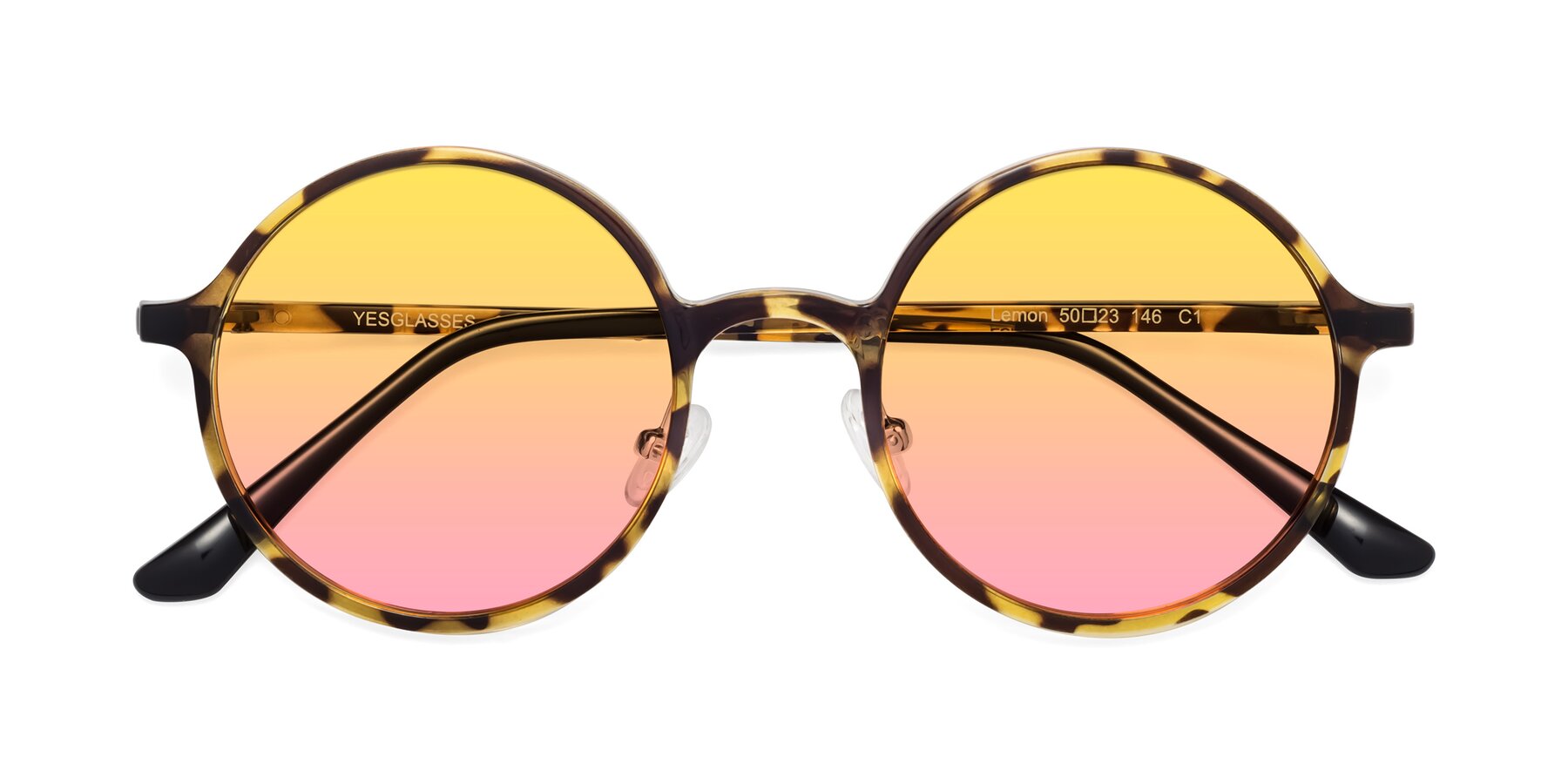 Folded Front of Lemon in Tortoise with Yellow / Pink Gradient Lenses