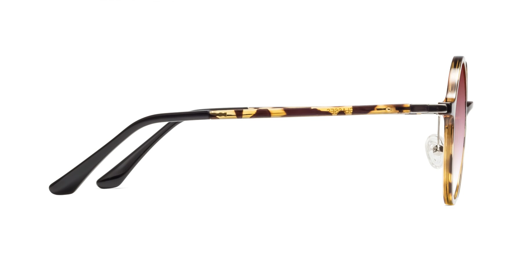 Side of Lemon in Tortoise with Garnet Gradient Lenses