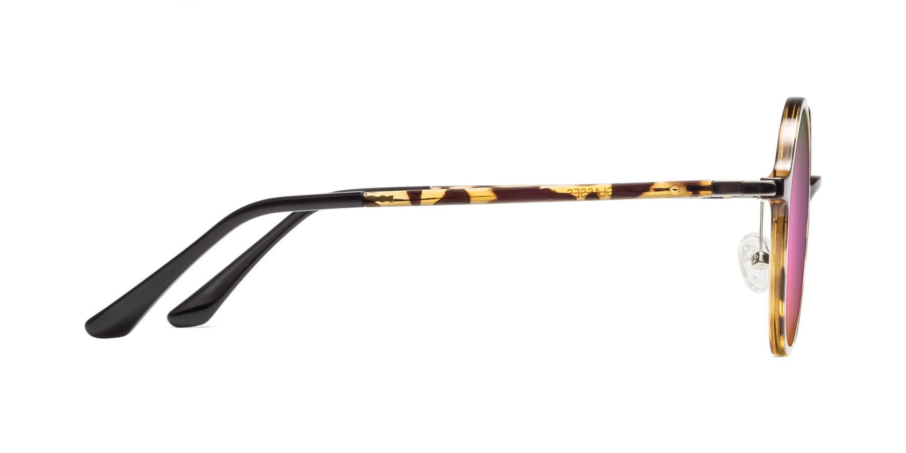 Side of Lemon in Tortoise with Pink Mirrored Lenses