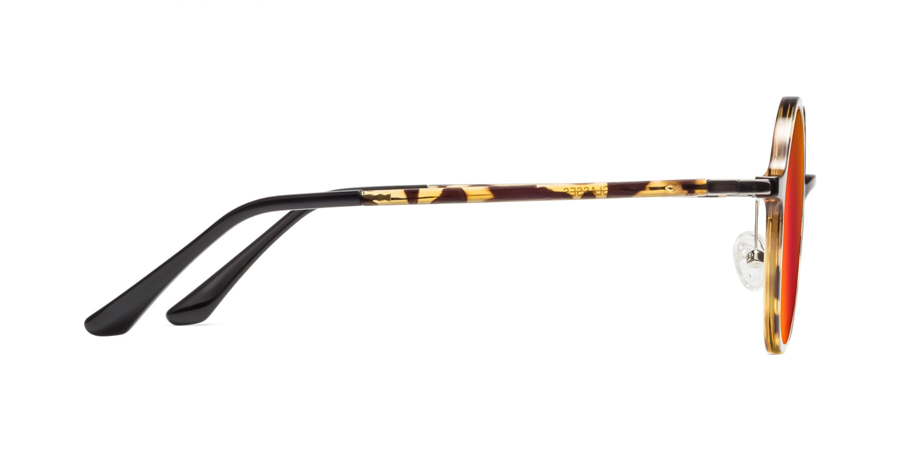 Side of Lemon in Tortoise with Red Gold Mirrored Lenses