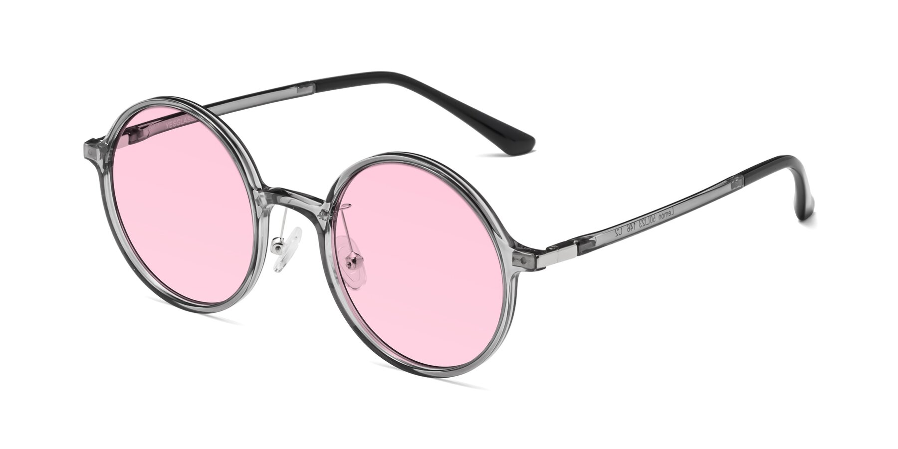 Angle of Lemon in Transparent Gray with Light Pink Tinted Lenses