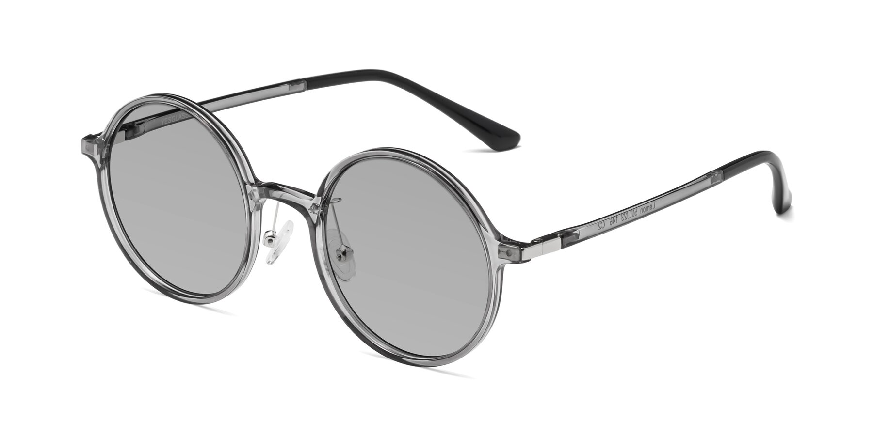 Angle of Lemon in Transparent Gray with Light Gray Tinted Lenses