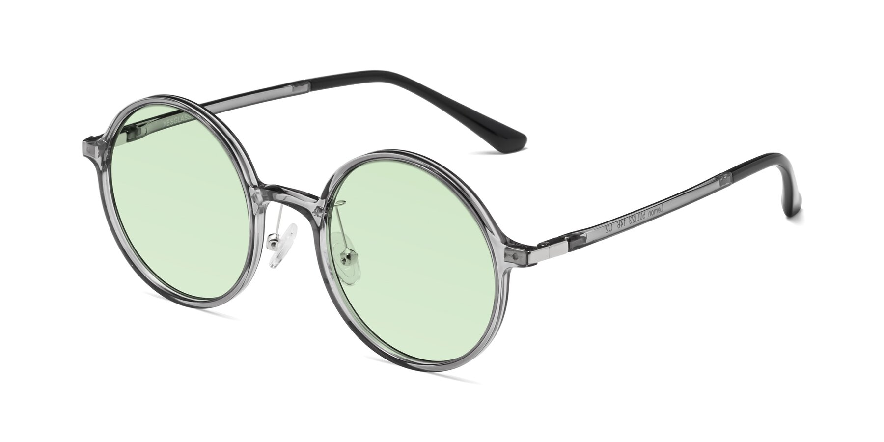 Angle of Lemon in Transparent Gray with Light Green Tinted Lenses