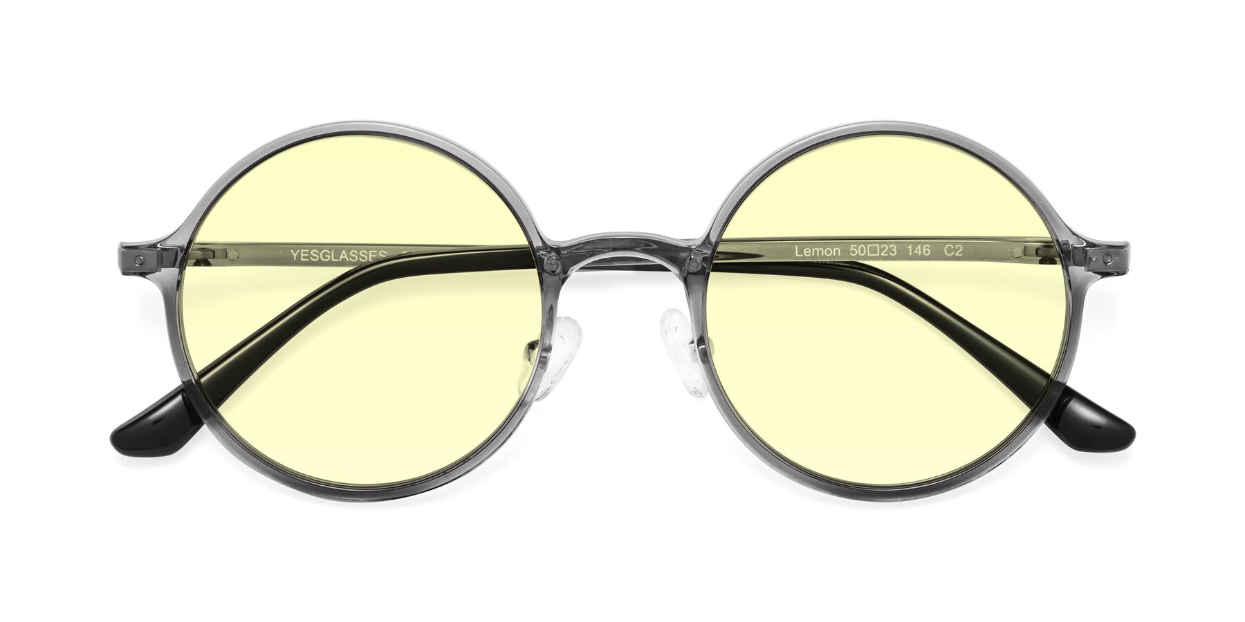 Folded Front of Lemon in Transparent Gray with Light Yellow Tinted Lenses