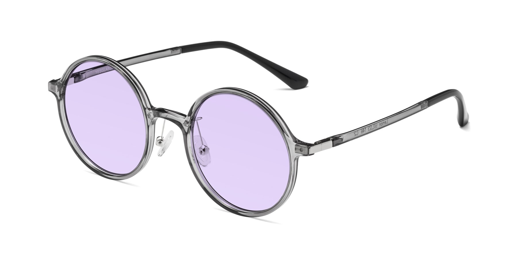 Angle of Lemon in Transparent Gray with Light Purple Tinted Lenses