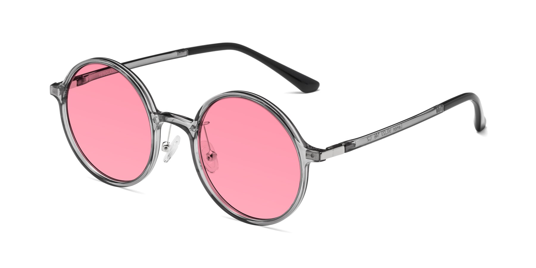 Angle of Lemon in Transparent Gray with Pink Tinted Lenses