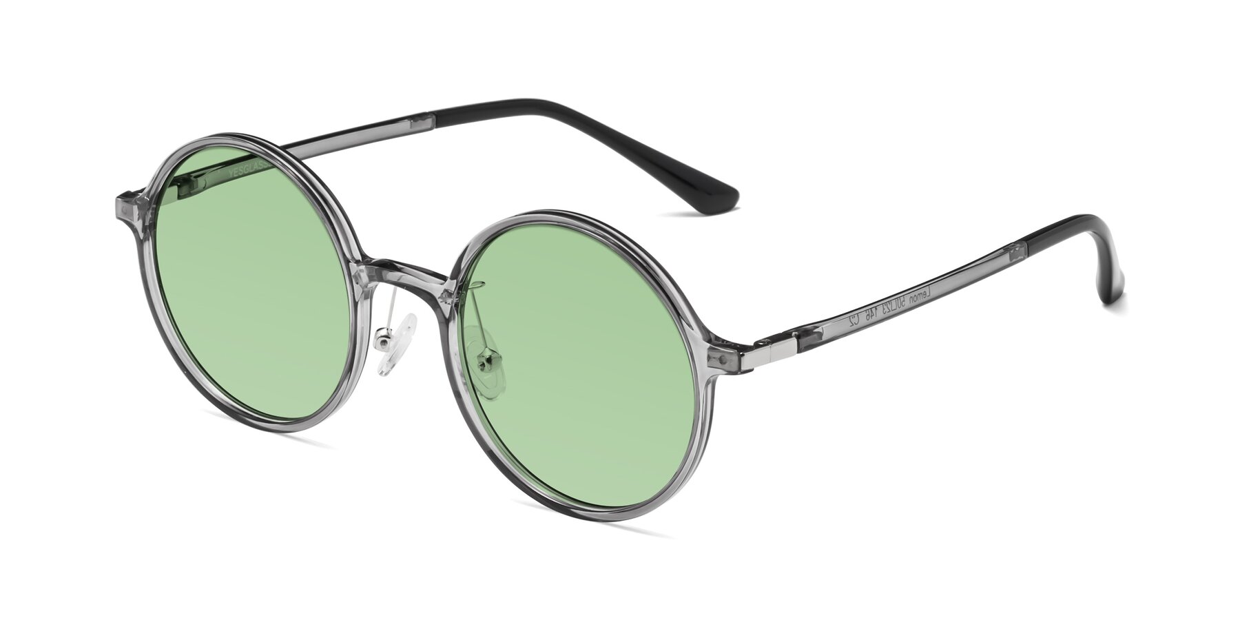 Angle of Lemon in Transparent Gray with Medium Green Tinted Lenses