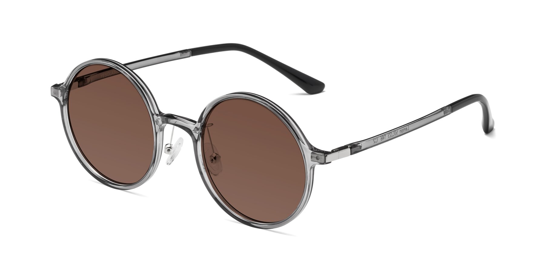 Angle of Lemon in Transparent Gray with Brown Tinted Lenses