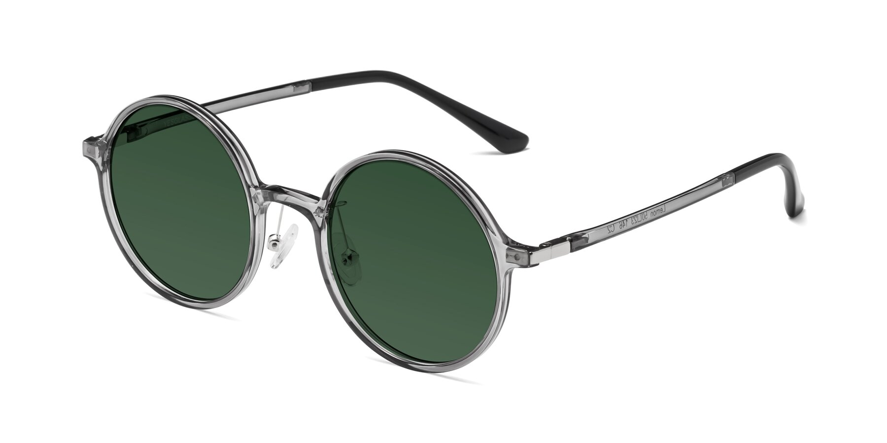 Angle of Lemon in Transparent Gray with Green Tinted Lenses