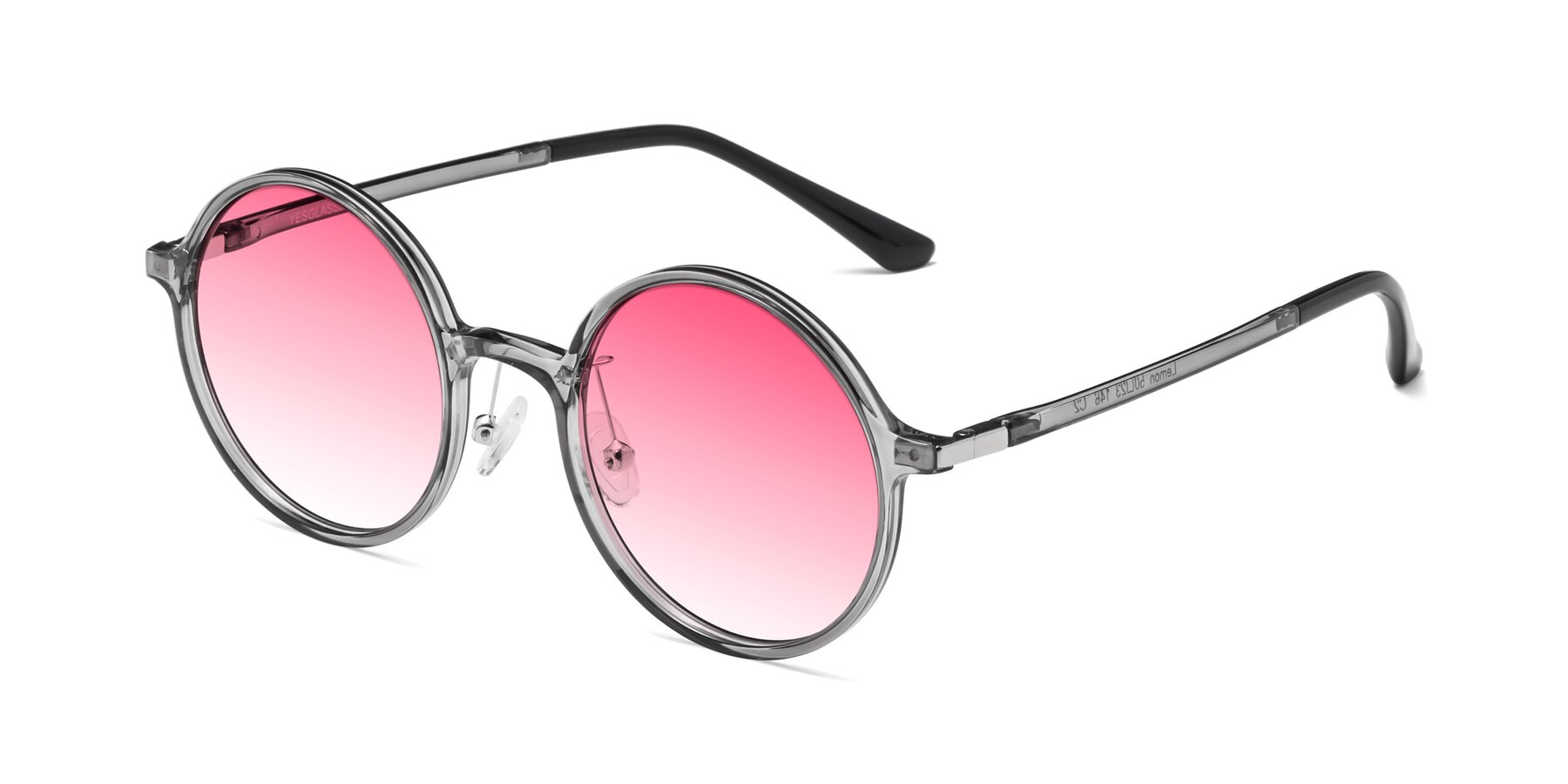 Angle of Lemon in Transparent Gray with Pink Gradient Lenses