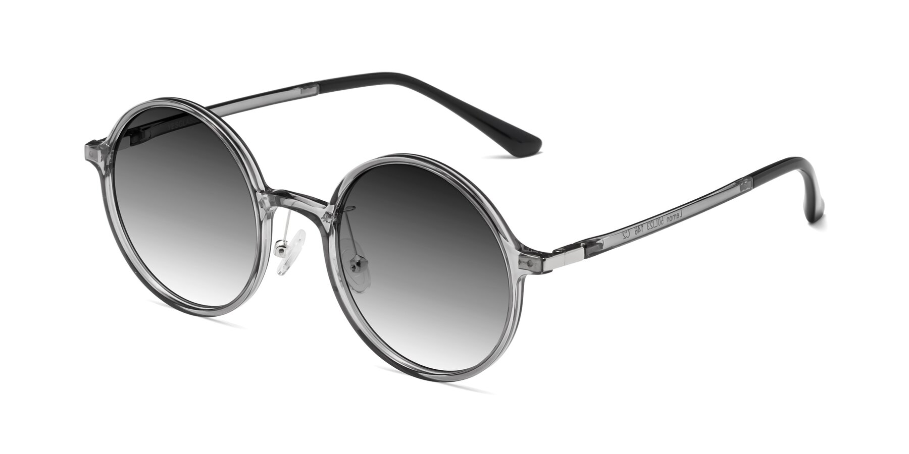 Angle of Lemon in Transparent Gray with Gray Gradient Lenses