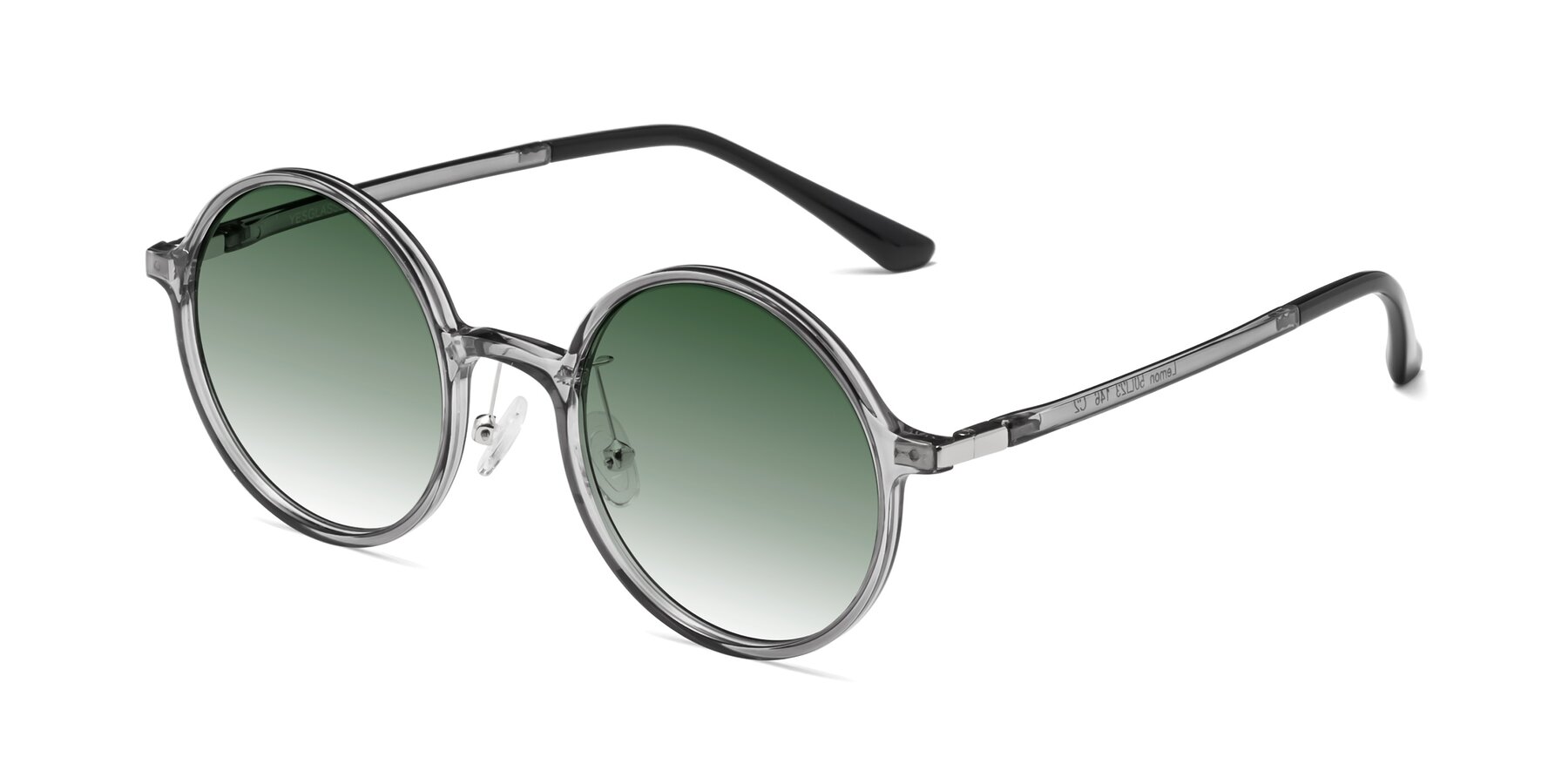 Angle of Lemon in Transparent Gray with Green Gradient Lenses