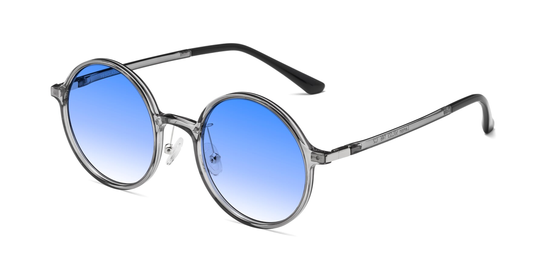 Angle of Lemon in Transparent Gray with Blue Gradient Lenses