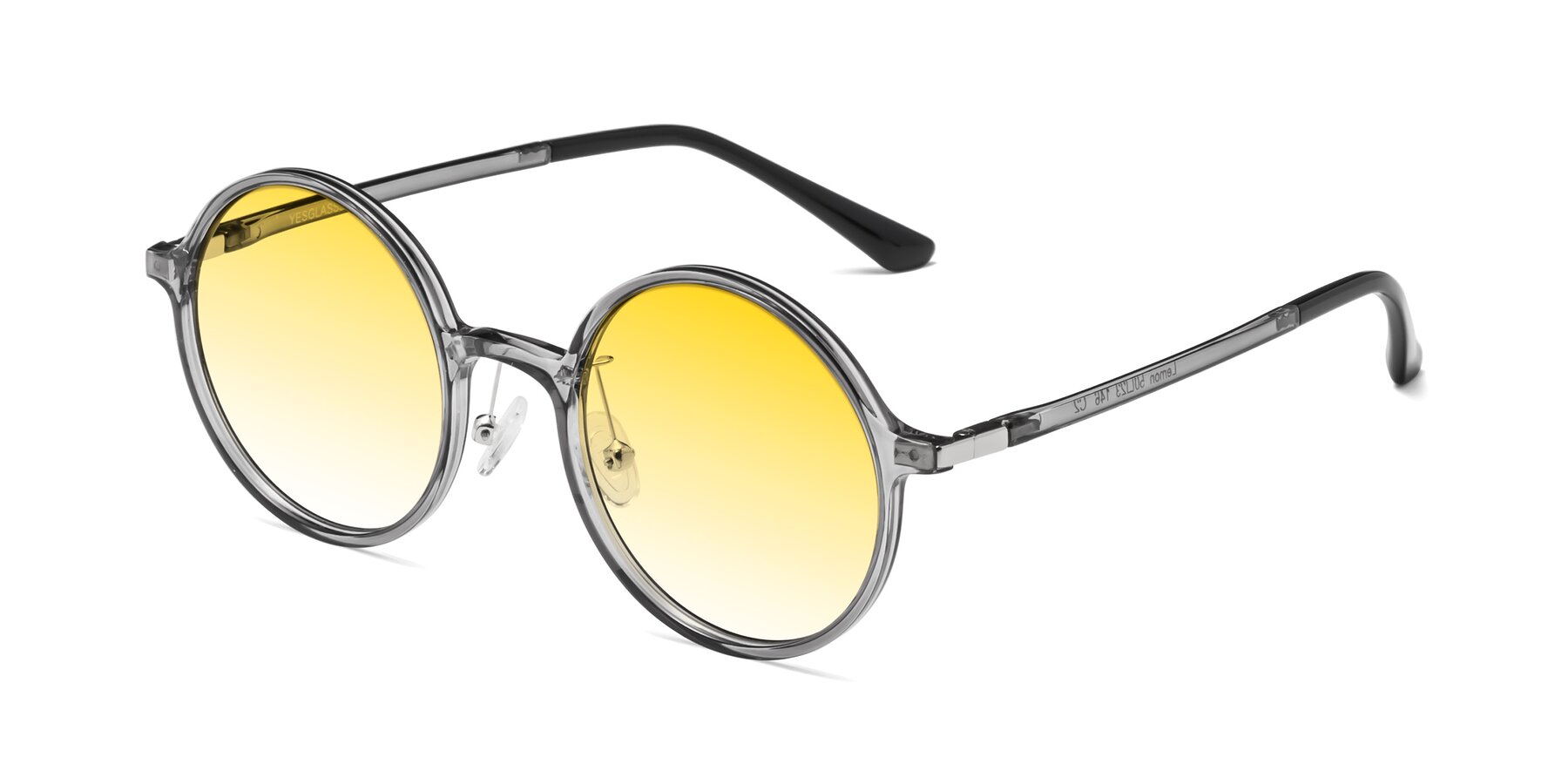 Angle of Lemon in Transparent Gray with Yellow Gradient Lenses